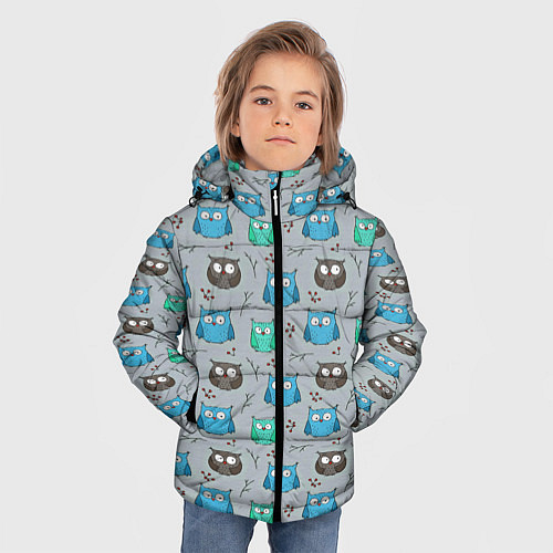 Зимняя куртка для мальчика Совята / 3D-Черный – фото 3