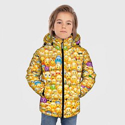 Куртка зимняя для мальчика Смайлики Emoji, цвет: 3D-черный — фото 2