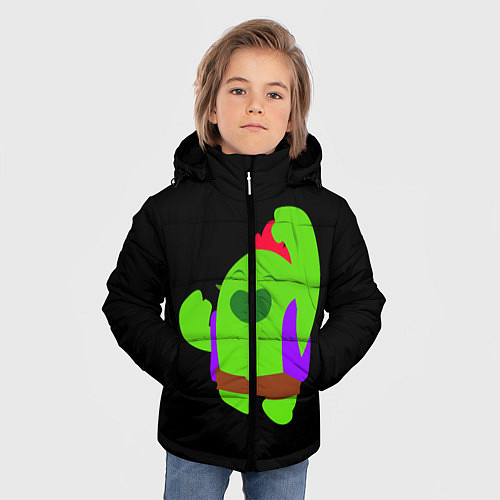 Зимняя куртка для мальчика Brawl Stars Spike / 3D-Черный – фото 3