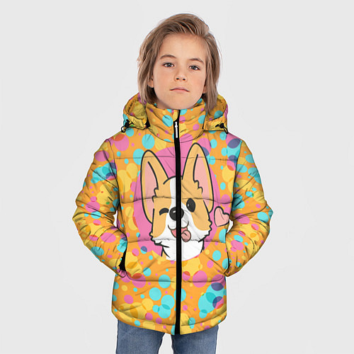 Зимняя куртка для мальчика Милый корги / 3D-Черный – фото 3