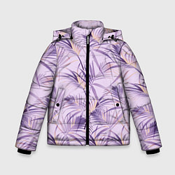 Куртка зимняя для мальчика Листья, цвет: 3D-черный