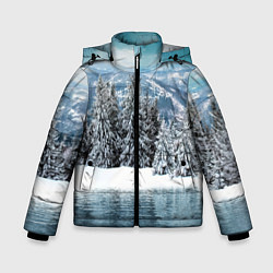 Куртка зимняя для мальчика Зимний лес, цвет: 3D-черный