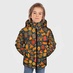 Куртка зимняя для мальчика Знаки, цвет: 3D-черный — фото 2
