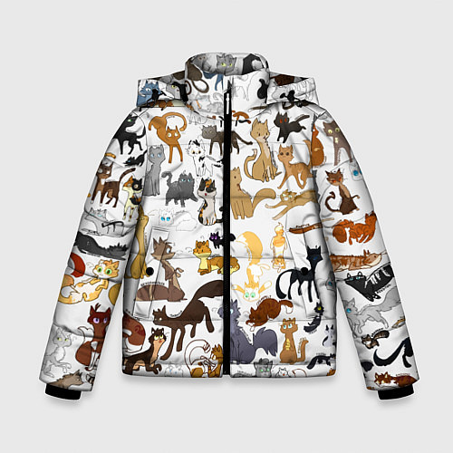 Зимняя куртка для мальчика Котоколлаж 01 / 3D-Светло-серый – фото 1