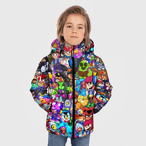 Зимняя куртка для мальчика BRAWL STATS ВСЕ ПЕРСОНАЖИ / 3D-Черный – фото 3