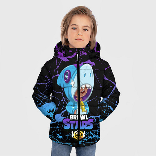 Зимняя куртка для мальчика Brawl Stars Leon Shark / 3D-Черный – фото 3