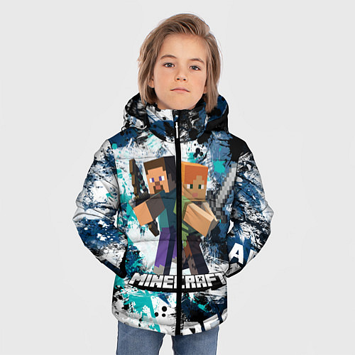 Зимняя куртка для мальчика Minecraft Майнкрафт / 3D-Черный – фото 3