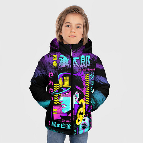 Зимняя куртка для мальчика Приключения ДжоДжо / 3D-Черный – фото 3