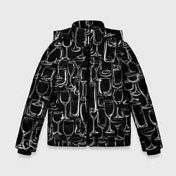 Куртка зимняя для мальчика Стеклянный бармен, цвет: 3D-черный