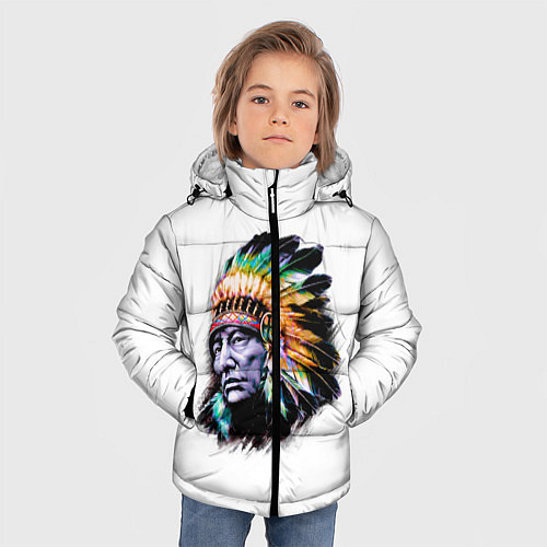 Зимняя куртка для мальчика Индеец / 3D-Черный – фото 3