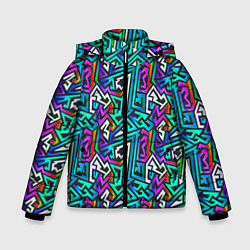 Куртка зимняя для мальчика ГРАФФИТИ, цвет: 3D-черный
