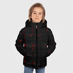 Куртка зимняя для мальчика 3D Плиты Red & Black, цвет: 3D-светло-серый — фото 2