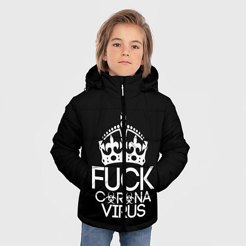 Зимняя куртка для мальчика F*ck coronavirus / 3D-Черный – фото 3