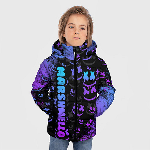 Зимняя куртка для мальчика Marshmello / 3D-Черный – фото 3
