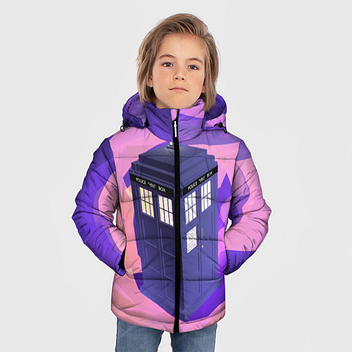 Зимняя куртка для мальчика ТАРДИС / 3D-Черный – фото 3