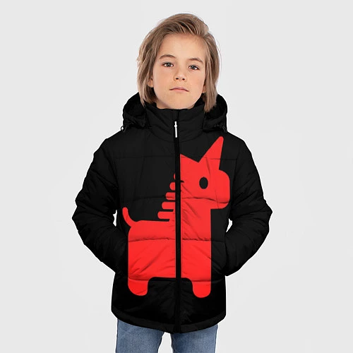 Зимняя куртка для мальчика Единорог минимал / 3D-Черный – фото 3