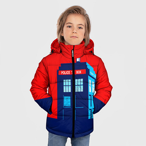 Зимняя куртка для мальчика IN TARDIS WE TRUST / 3D-Черный – фото 3