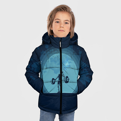 Зимняя куртка для мальчика Тяжёлая атлетика / 3D-Черный – фото 3