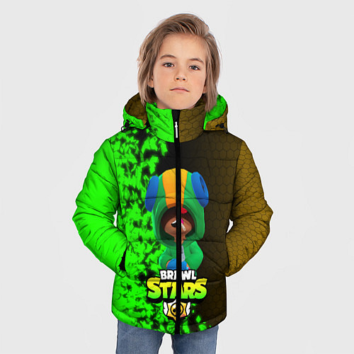 Зимняя куртка для мальчика Brawl stars LEON / 3D-Черный – фото 3