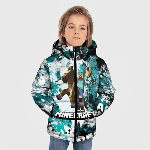Зимняя куртка для мальчика Minecraft Майнкрафт / 3D-Черный – фото 3