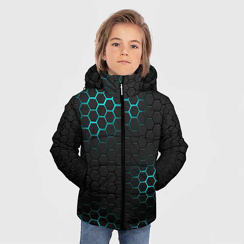 Зимняя куртка для мальчика СТАЛЬНАЯ НЕОНОВАЯ БРОНЯ / 3D-Черный – фото 3