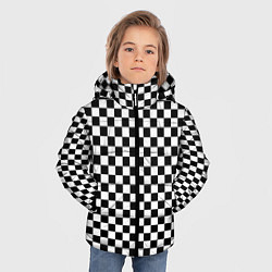 Куртка зимняя для мальчика Шахматка мелкая, цвет: 3D-светло-серый — фото 2