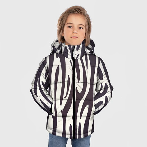Зимняя куртка для мальчика Я зебра / 3D-Черный – фото 3