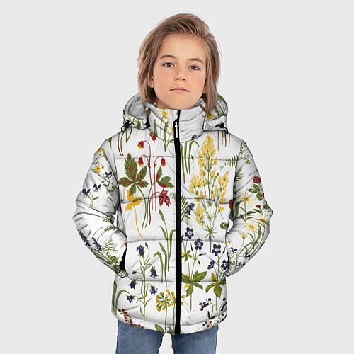 Зимняя куртка для мальчика Flowers / 3D-Черный – фото 3
