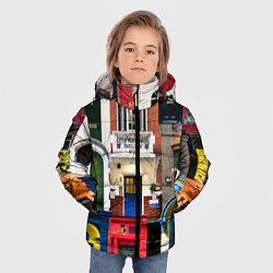 Куртка зимняя для мальчика London doors цифровой коллаж, цвет: 3D-черный — фото 2
