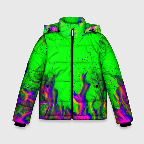 Зимняя куртка для мальчика ОГОНЬ ГЛИТЧ / 3D-Светло-серый – фото 1
