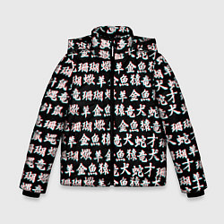Куртка зимняя для мальчика ИЕРОГЛИФЫ ГЛИТЧ, цвет: 3D-светло-серый