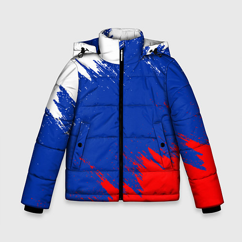 Зимняя куртка для мальчика РОССИЯ ТРИКОЛОР / 3D-Светло-серый – фото 1