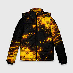 Куртка зимняя для мальчика БРЫЗГИ КРАСКИ NEON, цвет: 3D-черный