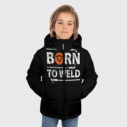 Куртка зимняя для мальчика Рожден для сварки, цвет: 3D-черный — фото 2
