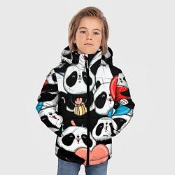 Куртка зимняя для мальчика Панды, цвет: 3D-черный — фото 2