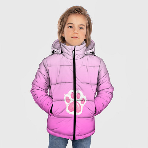 Зимняя куртка для мальчика Розовая лапка с подушечками / 3D-Черный – фото 3