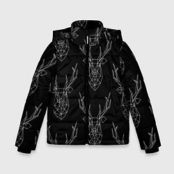 Куртка зимняя для мальчика Геометрический олень, цвет: 3D-черный