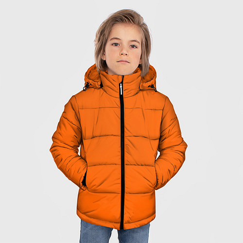 Зимняя куртка для мальчика Цвет апельсиновая корка / 3D-Черный – фото 3