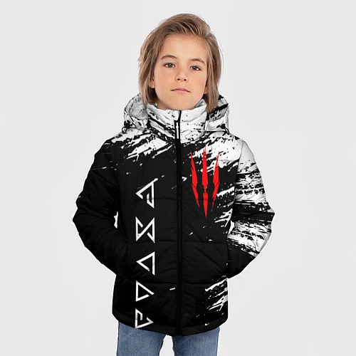 Зимняя куртка для мальчика ВЕДЬМАК / 3D-Черный – фото 3