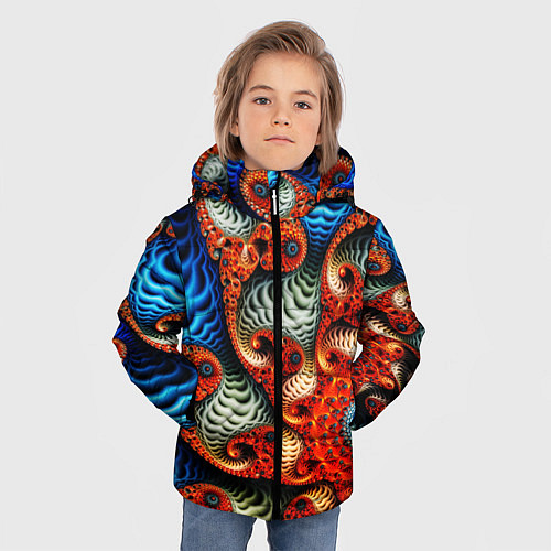 Зимняя куртка для мальчика Fractal illusion / 3D-Черный – фото 3
