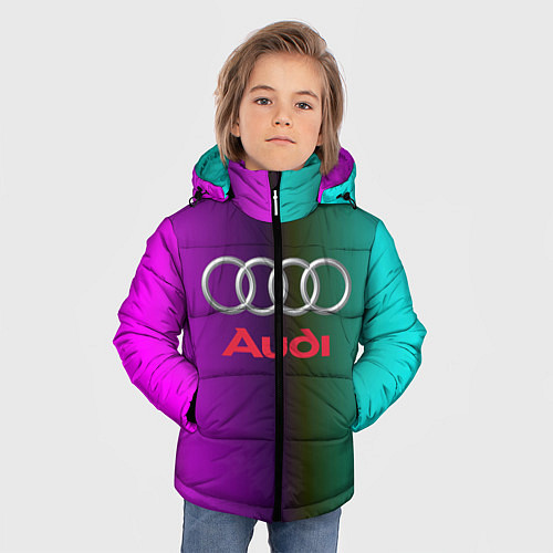 Зимняя куртка для мальчика Audi / 3D-Черный – фото 3