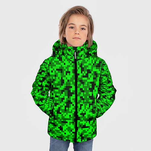 Зимняя куртка для мальчика КАМУФЛЯЖ GREEN / 3D-Черный – фото 3