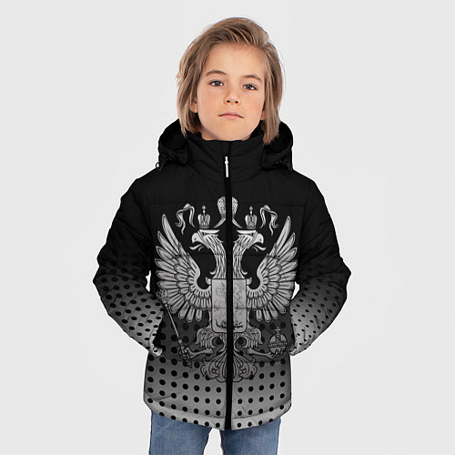 Зимняя куртка для мальчика Герб / 3D-Черный – фото 3