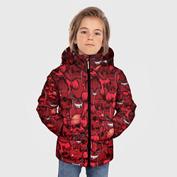 Куртка зимняя для мальчика Красный череп, цвет: 3D-черный — фото 2