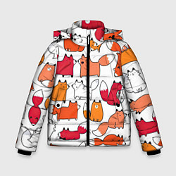 Куртка зимняя для мальчика Милые лисы, цвет: 3D-черный