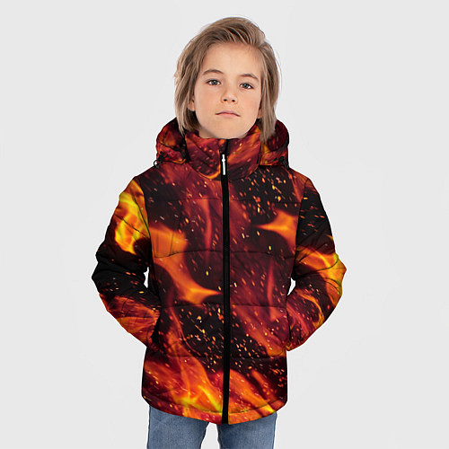 Зимняя куртка для мальчика ЯЗЫКИ ПЛАМЕНИ / 3D-Черный – фото 3