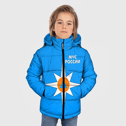 Зимняя куртка для мальчика МЧС России / 3D-Черный – фото 3