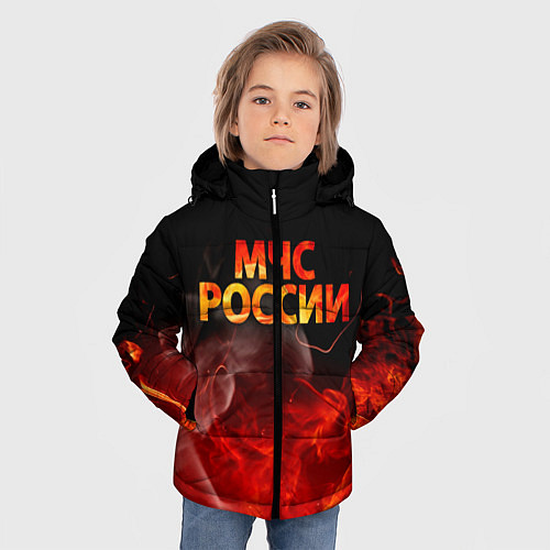 Зимняя куртка для мальчика МЧС России / 3D-Черный – фото 3