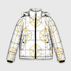 Куртка зимняя для мальчика Геометрический орнамент золото, цвет: 3D-черный