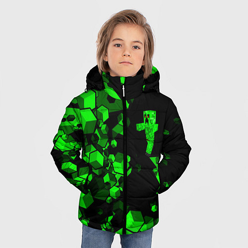 Зимняя куртка для мальчика MINECRAFT CREEPER / 3D-Черный – фото 3